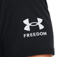 Camiseta masculina Under Armour New Freedom Flag Logo Graphic, preta, tamanho X-G