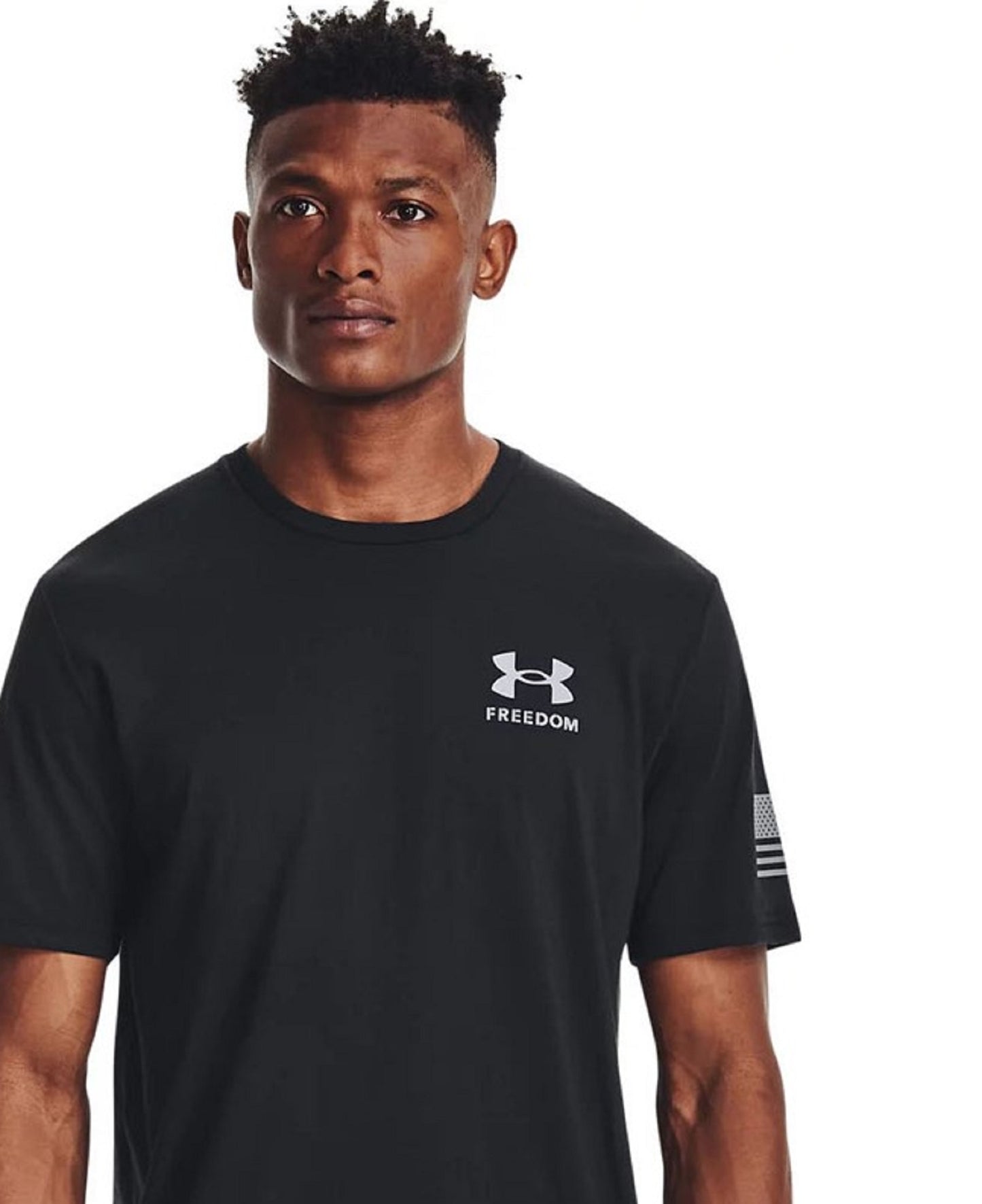 Camiseta masculina Under Armour Freedom Flag, preta, tamanho pequeno