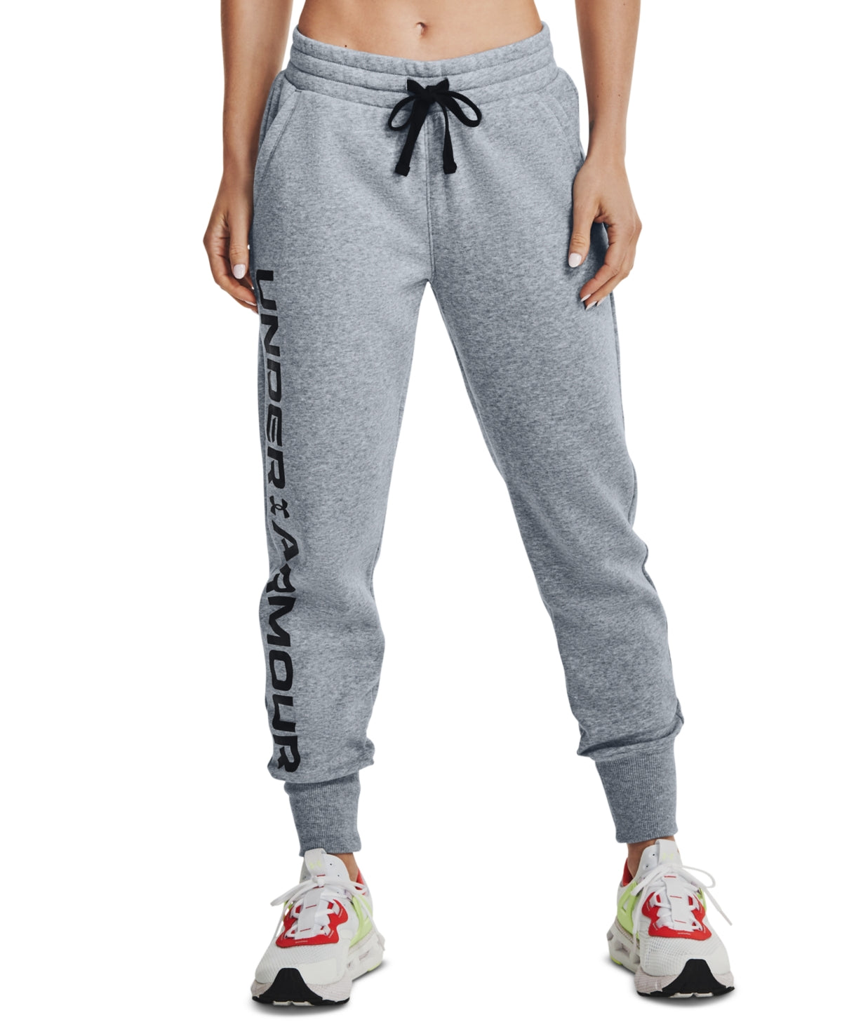Calça de moletom Under Armour Rival Fleece Logo Feminina Cinza Tamanho P