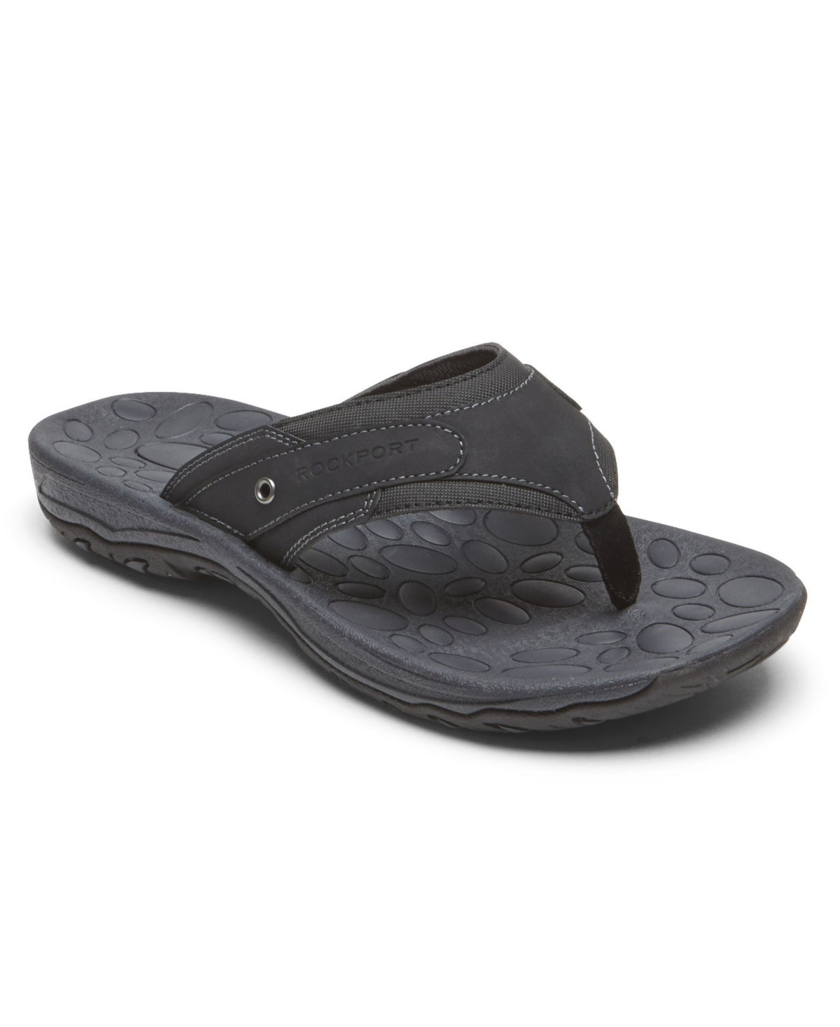 Sandálias masculinas Rockport Hayes Thong pretas tamanho 11,5 M