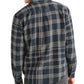 Camisa xadrez masculina Dockers com dois bolsos, azul, tamanho XL