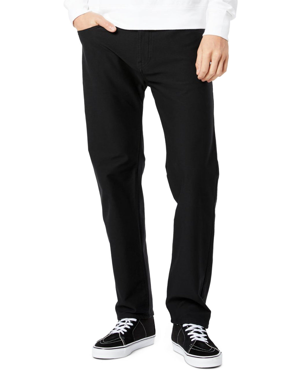 Calça jeans Dockers masculina de corte reto e confortável, preta, tamanho 38x30