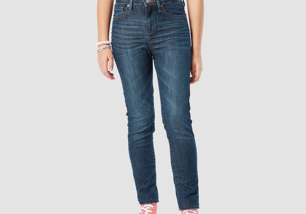 Calça jeans Levi's Super Skinny de cintura alta para meninas, azul escuro, tamanho 16