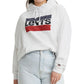 Moletom com capuz feminino Levi's com logotipo, branco, tamanho 2X