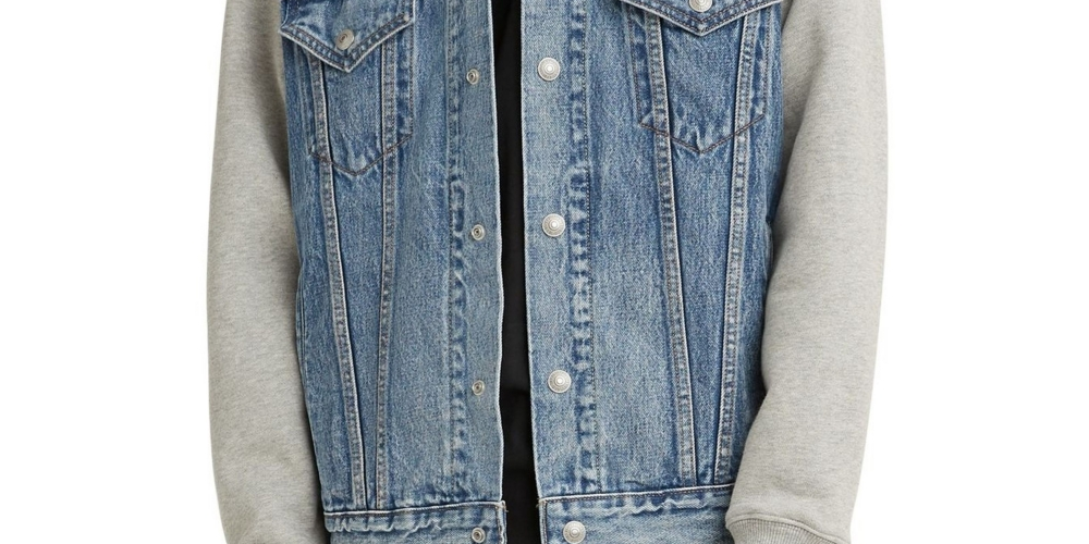Jaqueta Levi's Hybrid Hoodie Masculina Jeans Não Elástica Trucker Azul Tamanho Grande