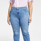 Calça jeans Levi's feminina de cintura alta e perna reta, azul, tamanho 22W