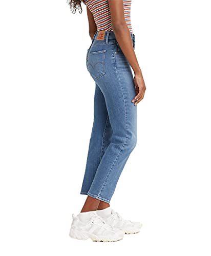 Calça jeans cropped Levi's 724 reta feminina, azul, tamanho 6 W28