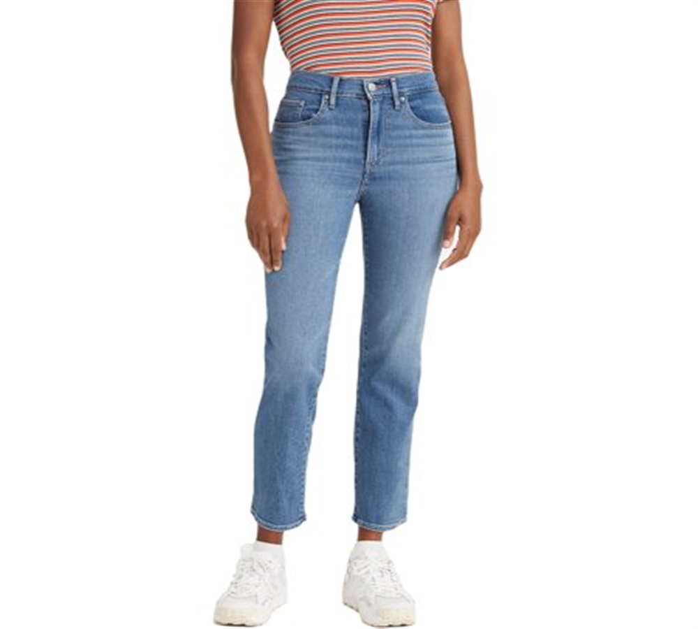 Calça jeans cropped Levi's 724 reta feminina, azul, tamanho 6 W28