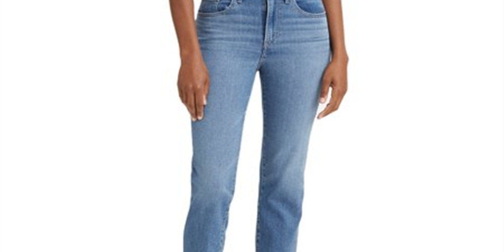 Calça jeans cropped Levi's 724 reta feminina, azul, tamanho 6 W28
