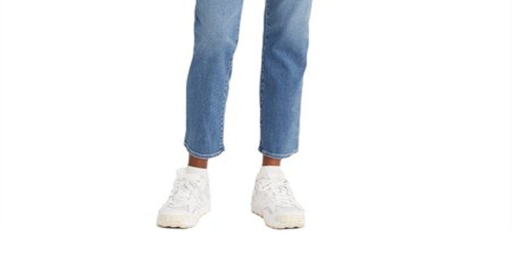 Calça jeans cropped Levi's 724 reta feminina, azul, tamanho 6 W28