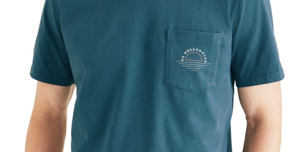 Camiseta masculina Dockers Slim Fit com bolso e estampa gráfica, azul, tamanho XX-G