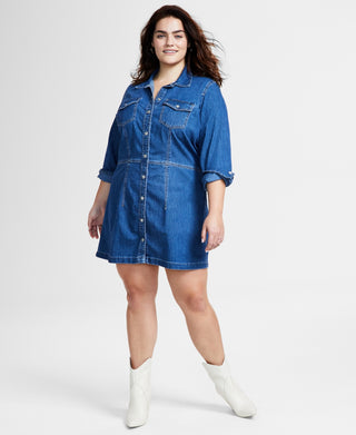 Levi's Women's Ellie Button Down Denim Dress Blue Size 2X