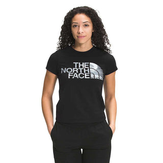 Camiseta gráfica The North Face Recycled Expedition feminina, preta, tamanho X-S