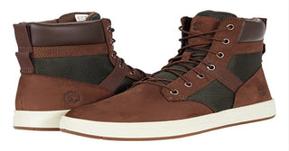 Bota Timberland Davis Square Couro Tecido Masculina Marrom Tamanho 7,5 M