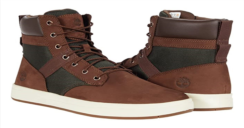 Bota Timberland Davis Square Couro Tecido Masculina Marrom Tamanho 7,5 M