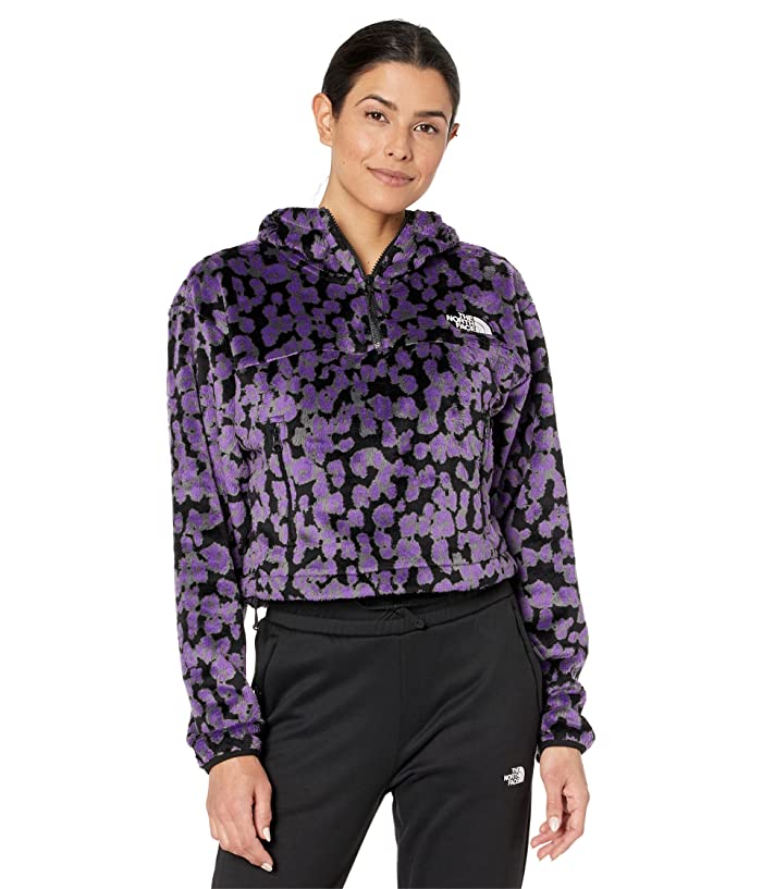 The North Face Osito 1/4 Zip Estampado Leopardo Roxo Tamanho Grande Feminino