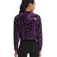 The North Face Moletom com capuz feminino Osito com zíper 1/4 estampado, roxo, tamanho X-G