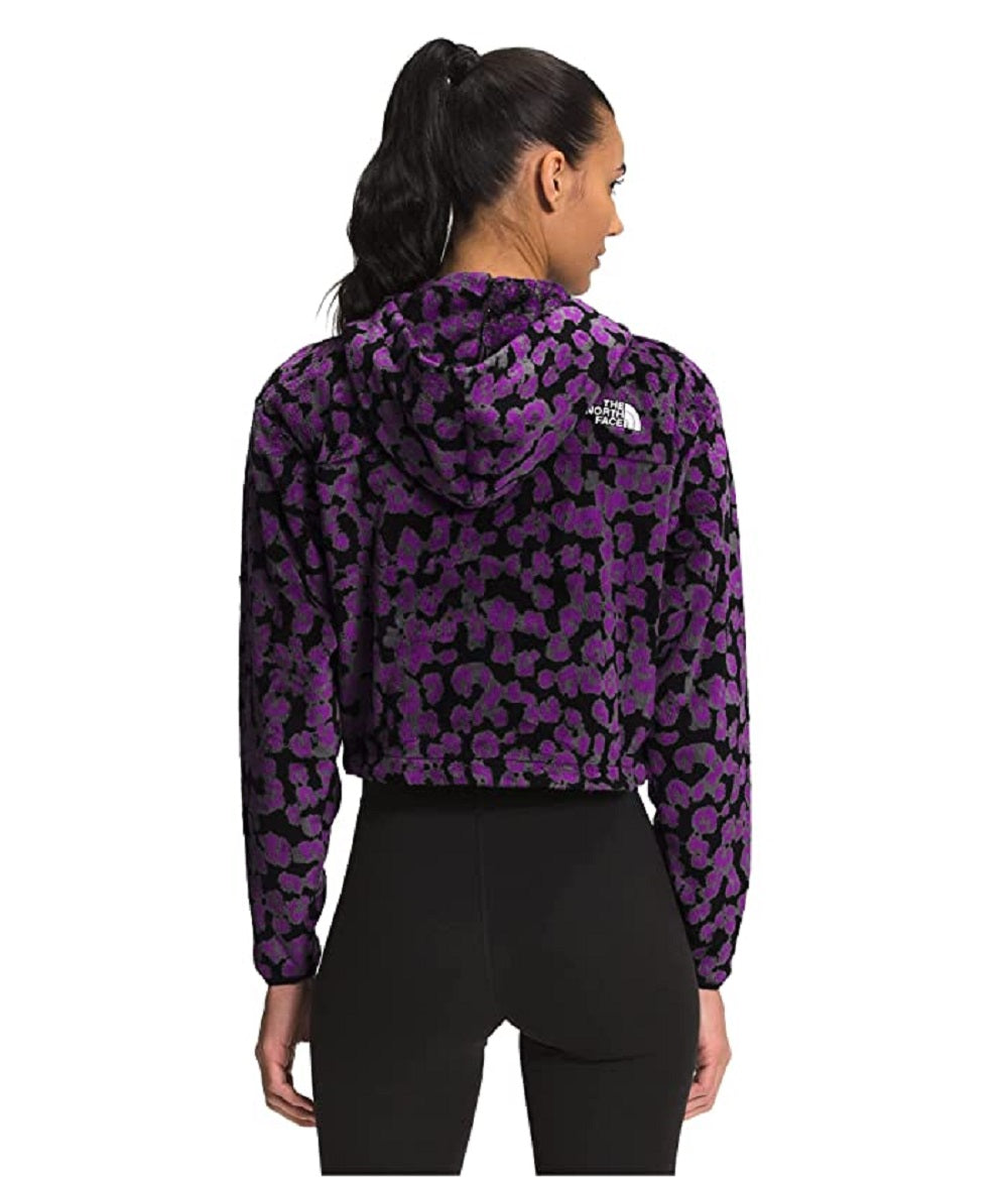 The North Face Moletom com capuz feminino Osito com zíper 1/4 estampado, roxo, tamanho X-G