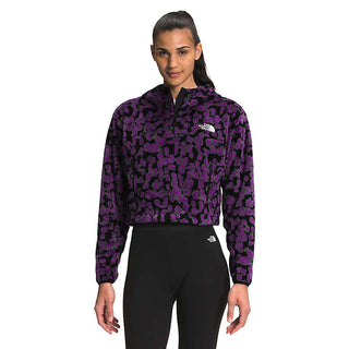 The North Face Moletom com capuz feminino Osito com zíper 1/4 estampado, roxo, tamanho X-G