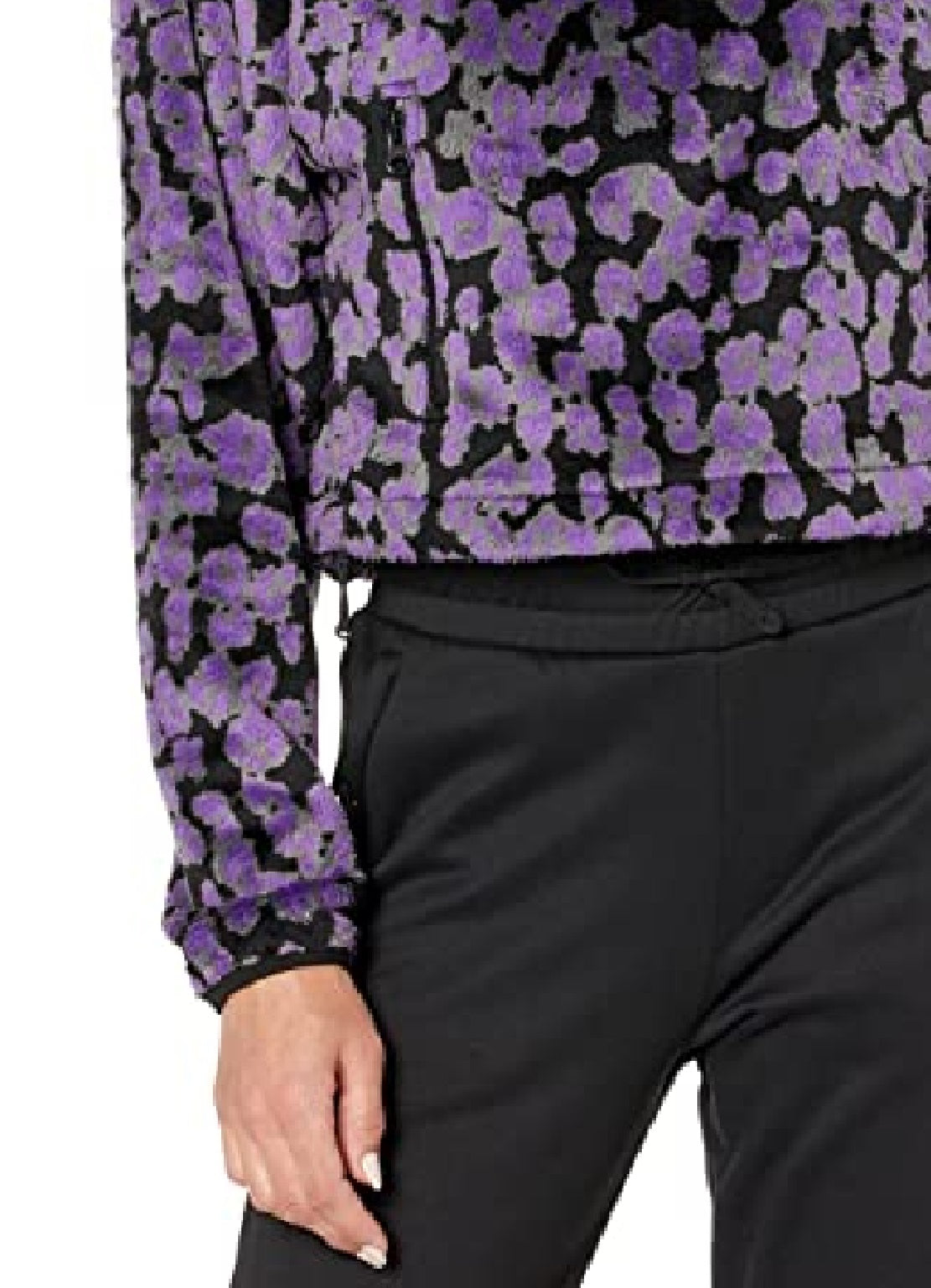 The North Face Moletom com capuz feminino Osito com zíper 1/4 estampado, roxo, tamanho XX-G