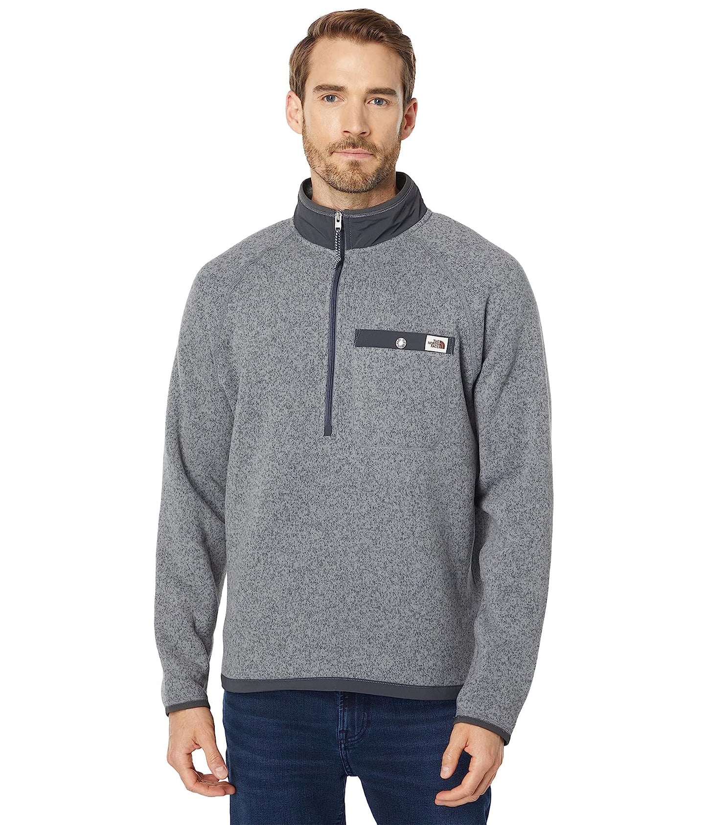 Camisa masculina Gordon Lyons com zíper 1/4 da The North Face, cinza, tamanho médio