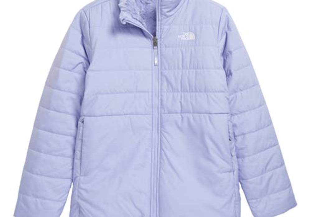 Jaqueta repelente de água North Face Mossbud Swirl para meninas na cor lavanda doce - tamanho infantil