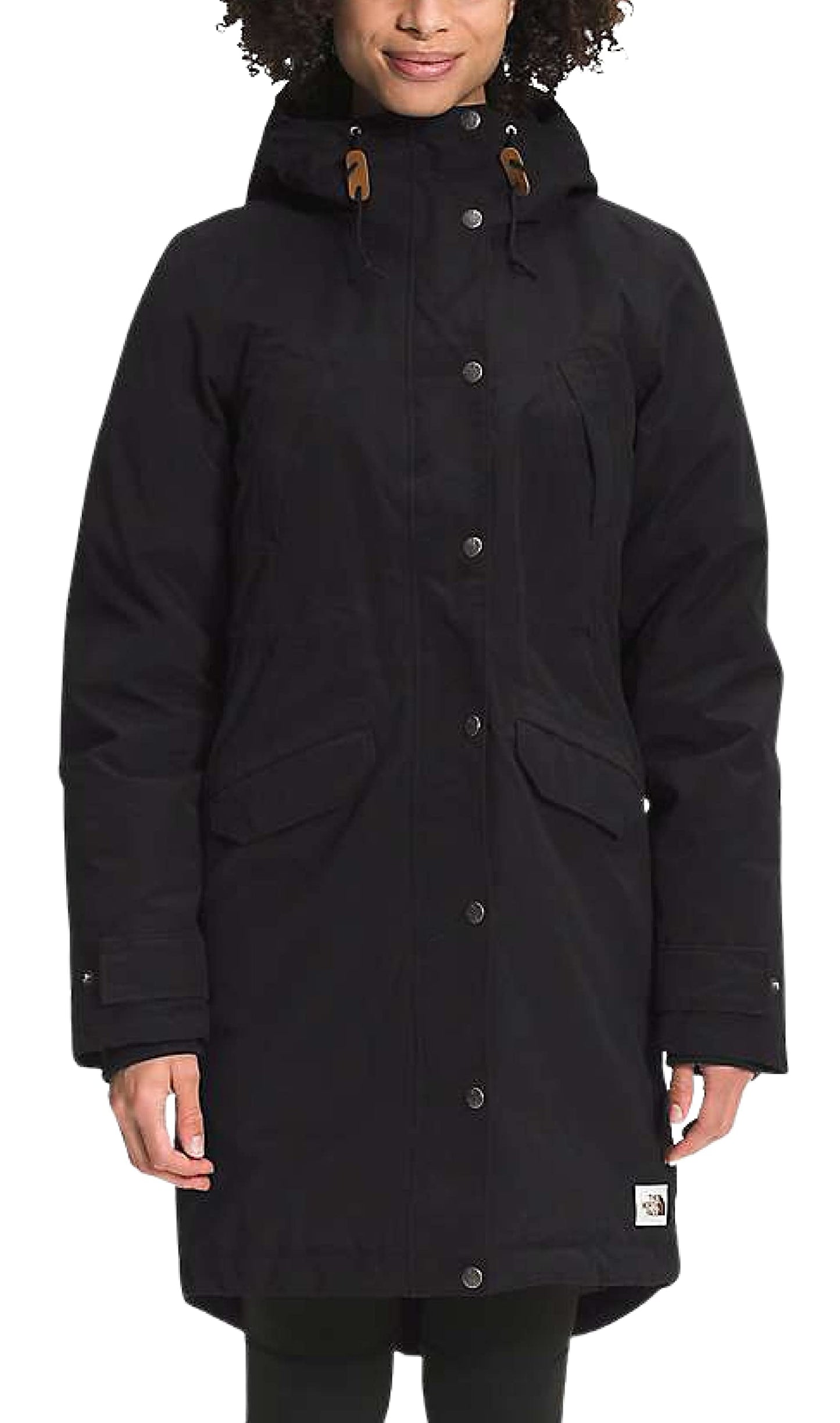 Parka feminina The North Face repelente de água para neve com enchimento 600 Power Down, preta, tamanho médio