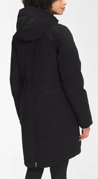 Parka feminina The North Face repelente de água para neve com enchimento 600 Power Down, preta, tamanho médio