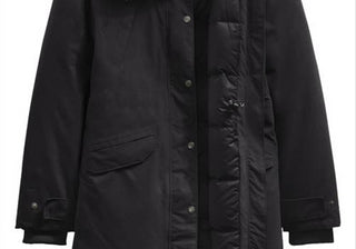 Parka feminina The North Face repelente de água para neve com enchimento 600 Power Down, preta, tamanho médio