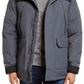 Casaco impermeável de penas de ganso The North Face masculino com acabamento em pele sintética, cinza, tamanho pequeno