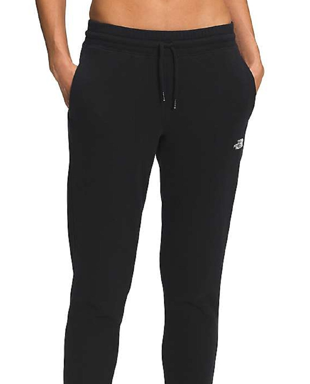 Calça jogger feminina The North Face Half Dome Crop, preta, tamanho grande