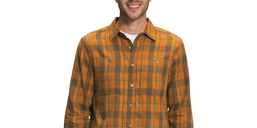 Camisa de flanela masculina Arroyo LW da The North Face, amarela, tamanho médio