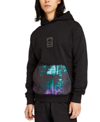 Moletom com capuz Timberland Regular Fit com estampa de logotipo, preto, tamanho grande