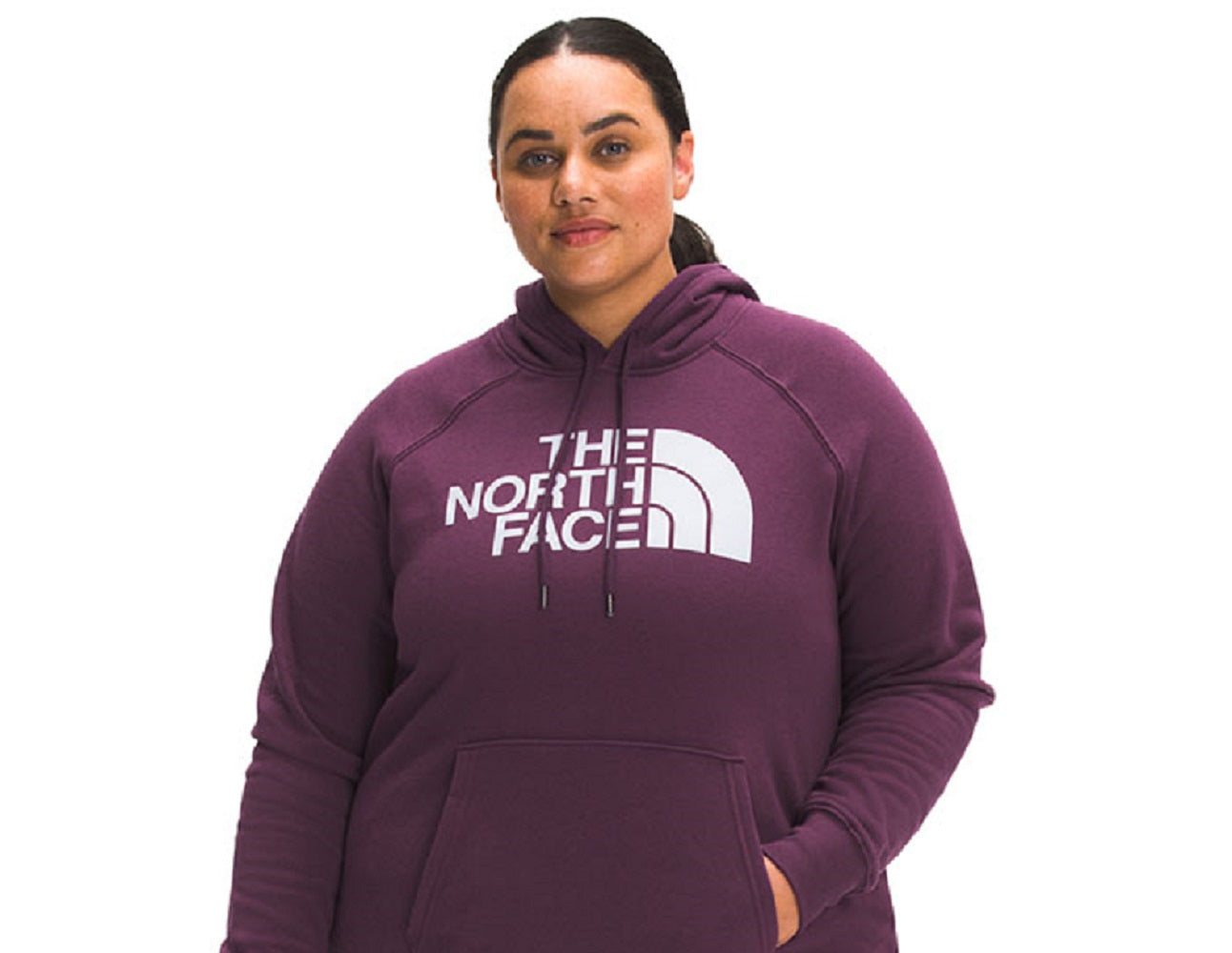 The North Face Moletom com capuz Half Dome feminino, roxo, tamanho 1X