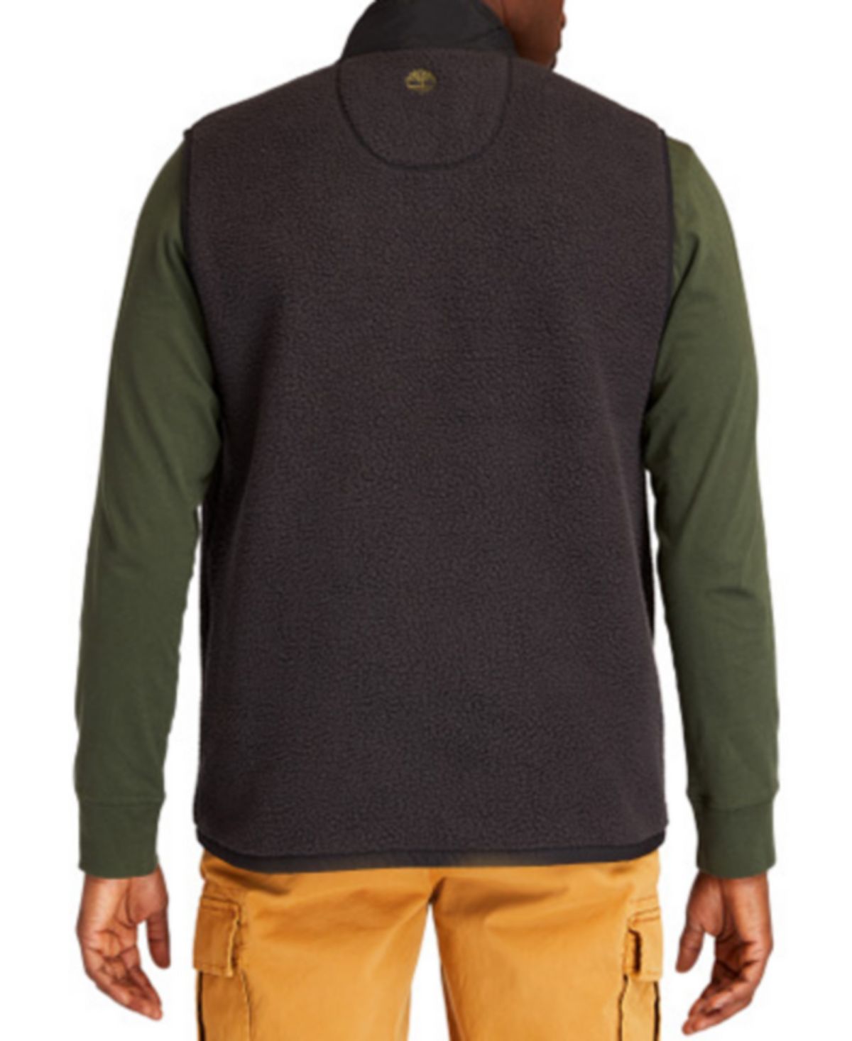 Colete Timberland Masculino Colorblock Fleece com Zíper Completo Verde Tamanho X-G