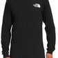 Camiseta masculina The North Face com estampa de logotipo de caixa e manga comprida, preta, tamanho grande