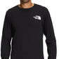 Camiseta masculina The North Face com estampa de logotipo de caixa e manga comprida, preta, tamanho grande
