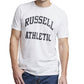 Camiseta masculina Russell Athletic com estampa gráfica do logotipo Archie, branca, tamanho extragrande