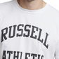 Camiseta masculina Russell Athletic com estampa gráfica do logotipo Archie, branca, tamanho extragrande