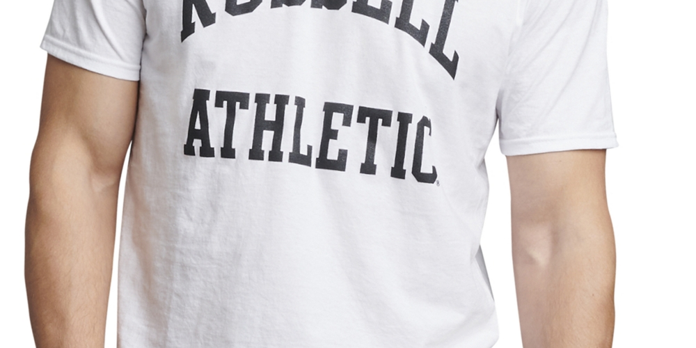 Camiseta masculina Russell Athletic com estampa gráfica do logotipo Archie, branca, tamanho extragrande
