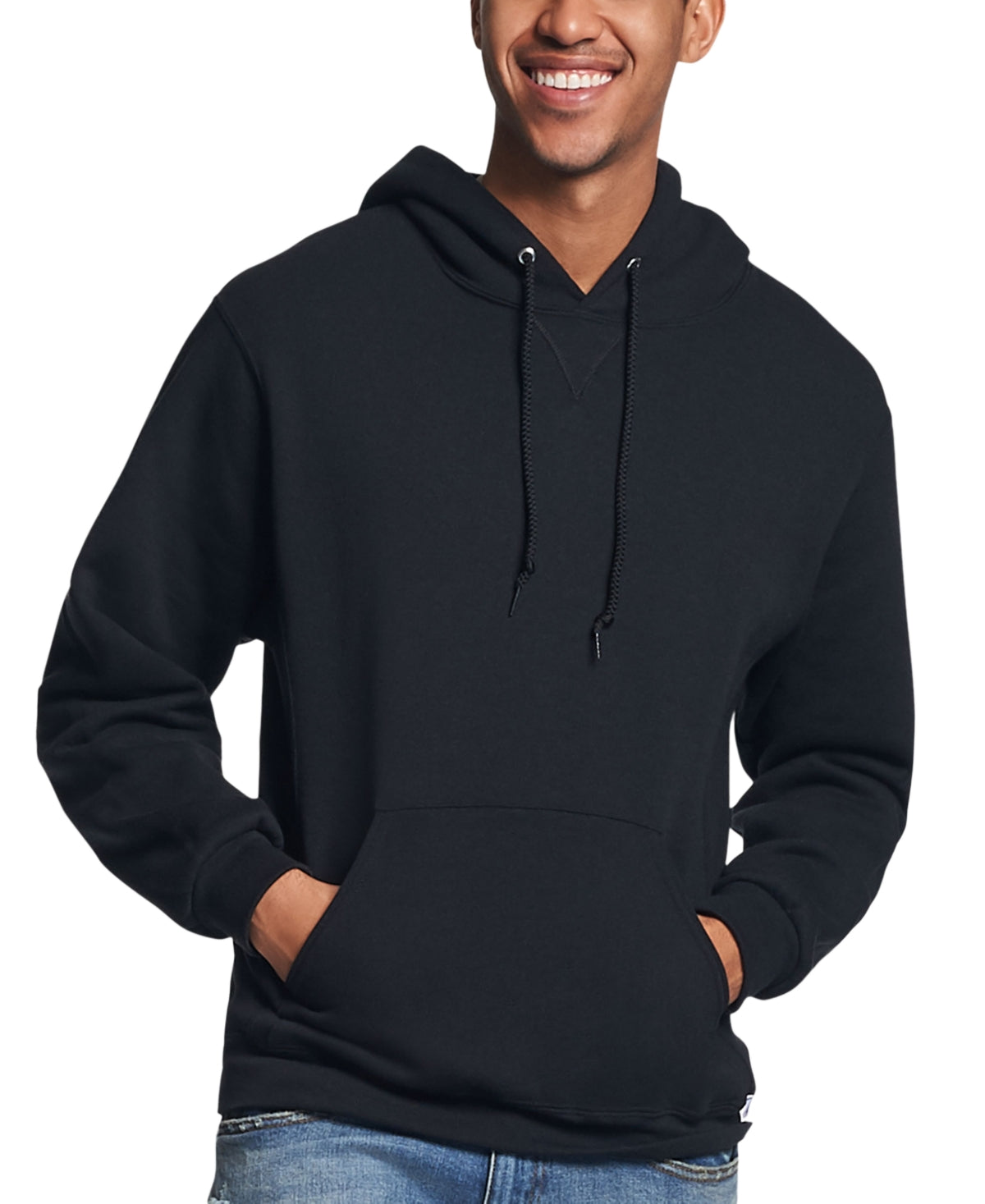 Moletom com capuz Russell Athletic masculino, preto, tamanho grande