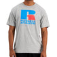 Camiseta masculina Russell Athletic com estampa do logotipo Lawrence, cinza, tamanho extragrande