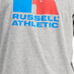 Camiseta masculina Russell Athletic com estampa do logotipo Lawrence, cinza, tamanho extragrande