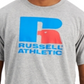 Camiseta masculina Russell Athletic com estampa do logotipo Lawrence, cinza, tamanho XX-G