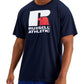 Camiseta masculina Russell Athletic com estampa do logotipo Lawrence, azul, tamanho pequeno
