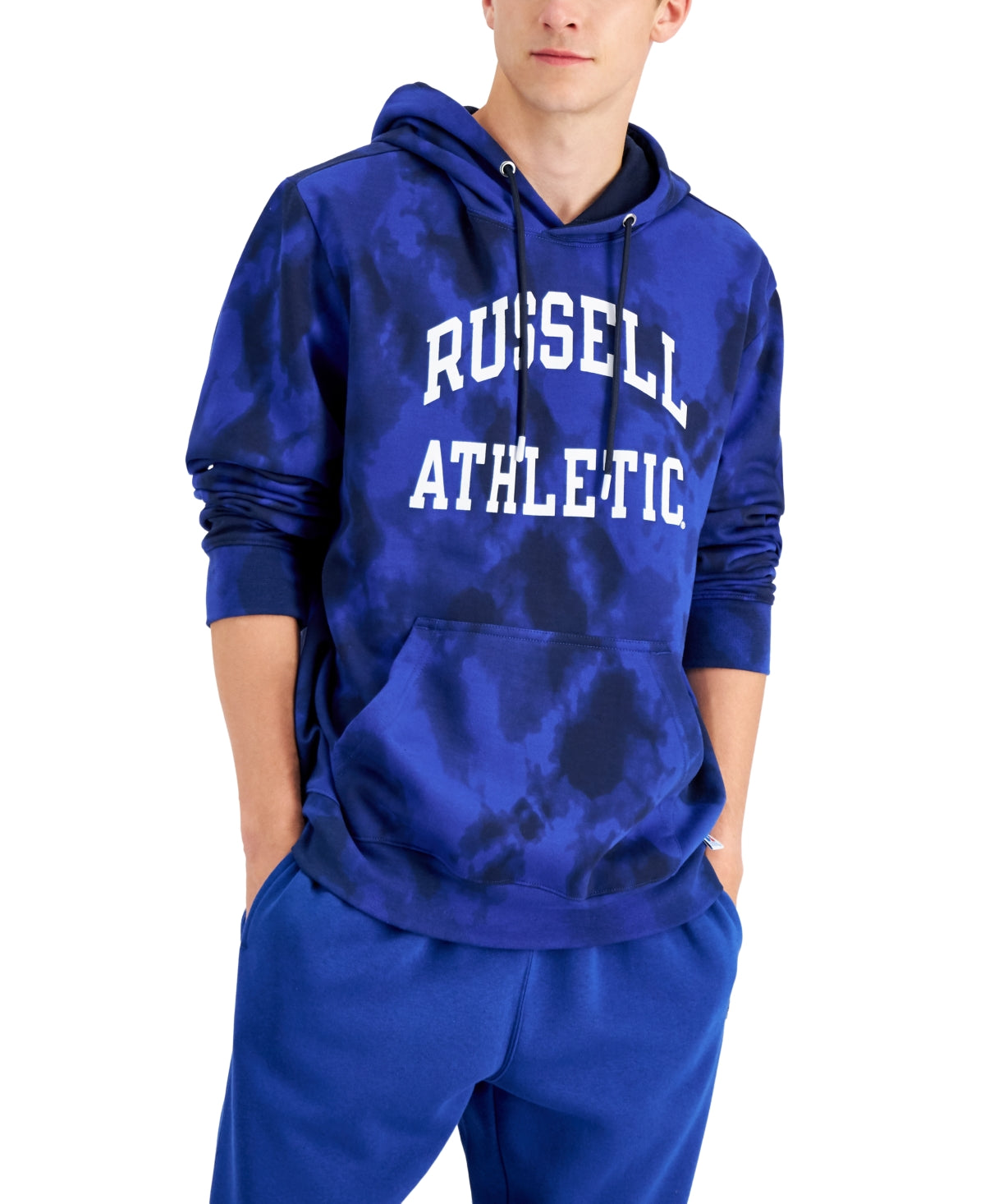 Moletom com capuz Russell Athletic Groovy Tie Dyed Masculino Azul Tamanho Grande