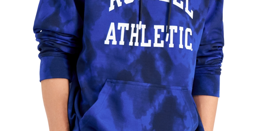 Moletom com capuz Russell Athletic Groovy Tie Dyed Masculino Azul Tamanho Grande