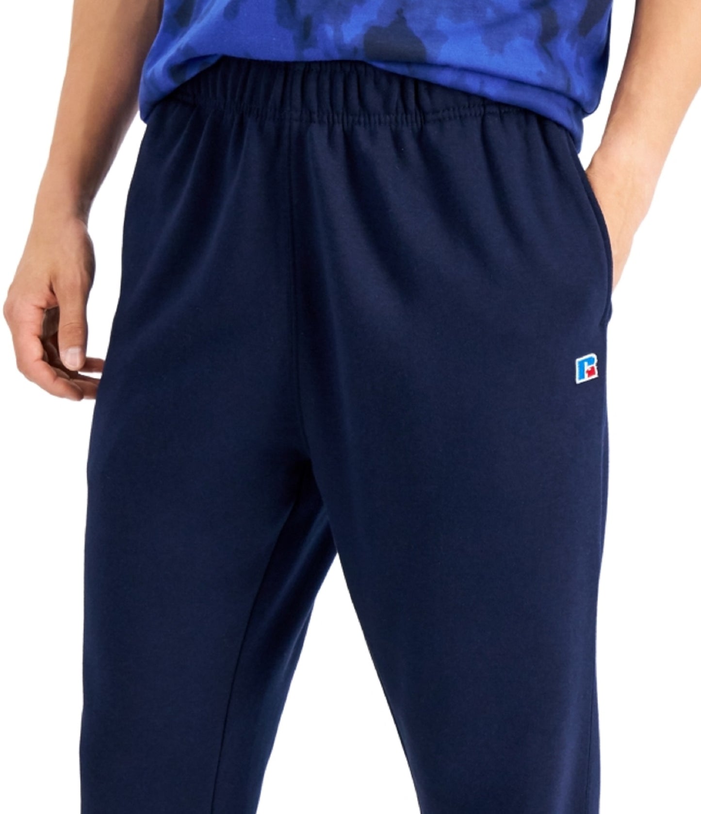 Calça de lã com cordão Russell Athletic masculina, azul, tamanho XX-G