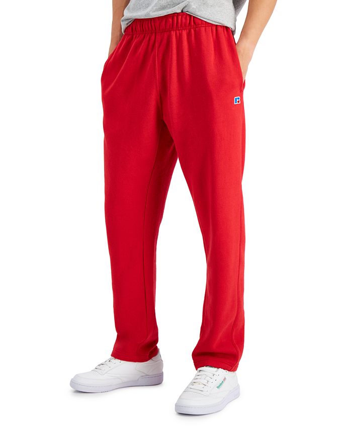 Calça de lã aberta masculina Russell Athletic vermelha tamanho médio