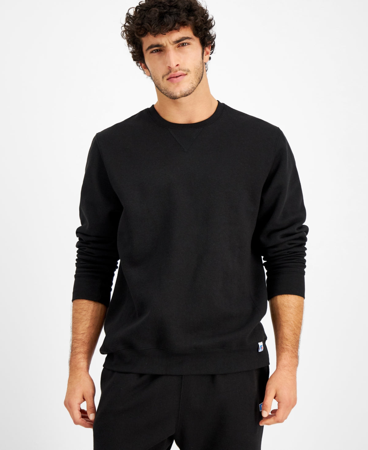 Moletom masculino Russell Athletic Solid Fleece preto tamanho médio